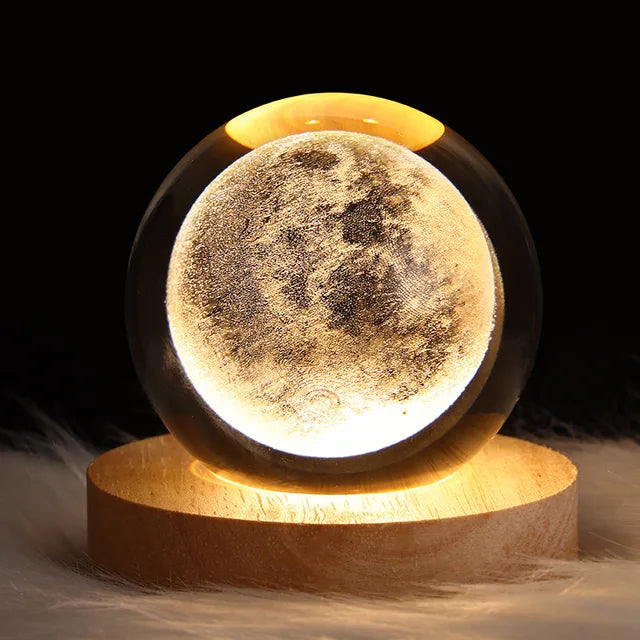Starry Sky, Planets and Moon Crystal Ball Night Lamp